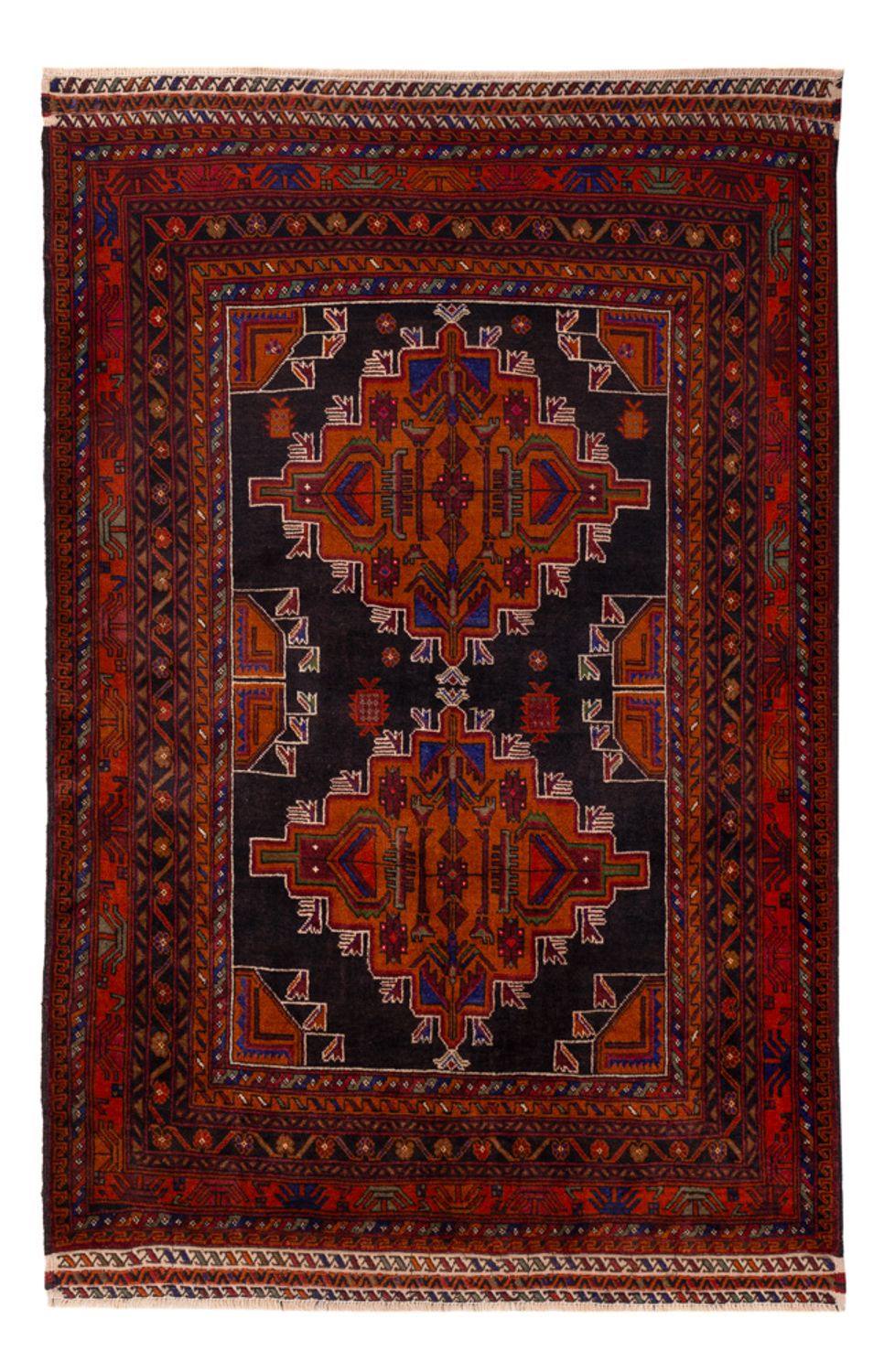 Tappeto Belutsch - 193 x 130 cm - rosso scuro