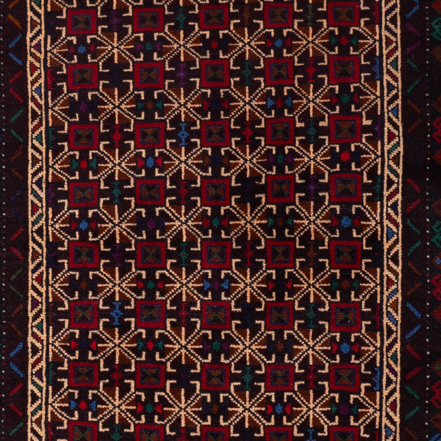 Tappeto corsia Tappeto Belutsch - 200 x 114 cm - rosso scuro