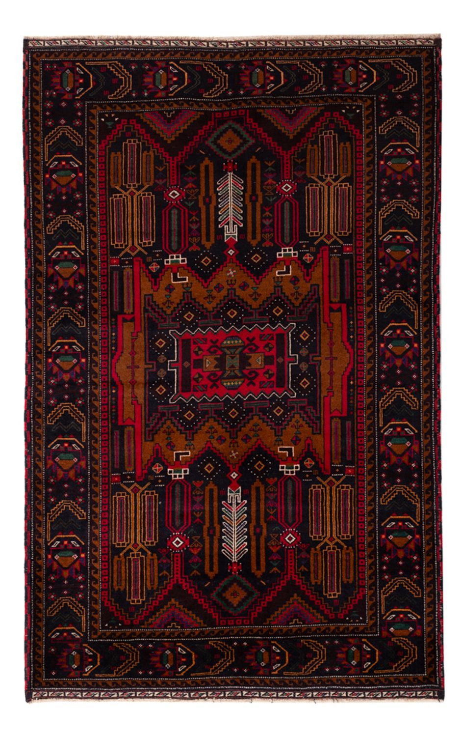 Belutsch Teppich - 195 x 117 cm - dunkelrot