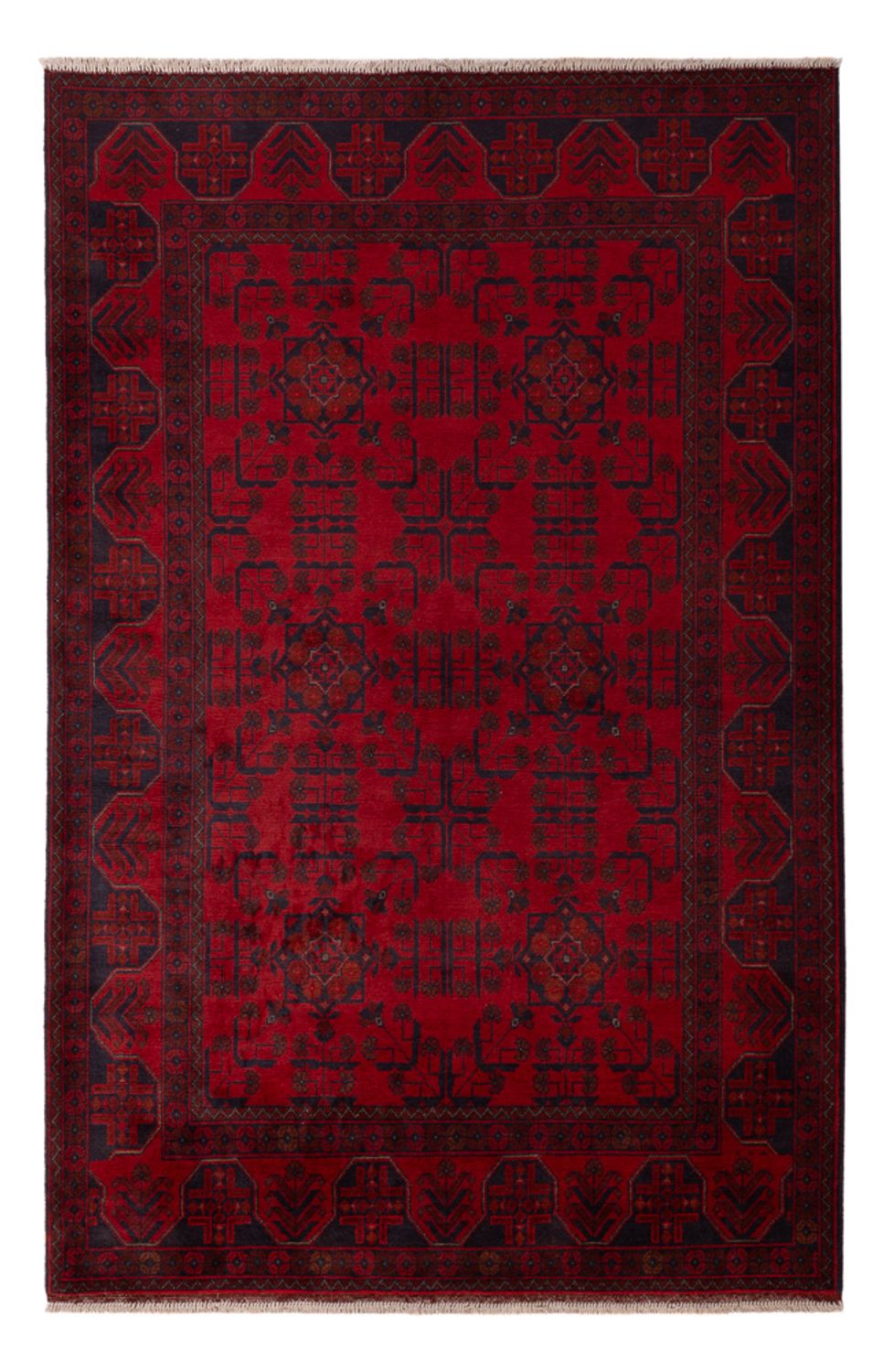 Tappeto afgano - Kunduz - 196 x 127 cm - rosso