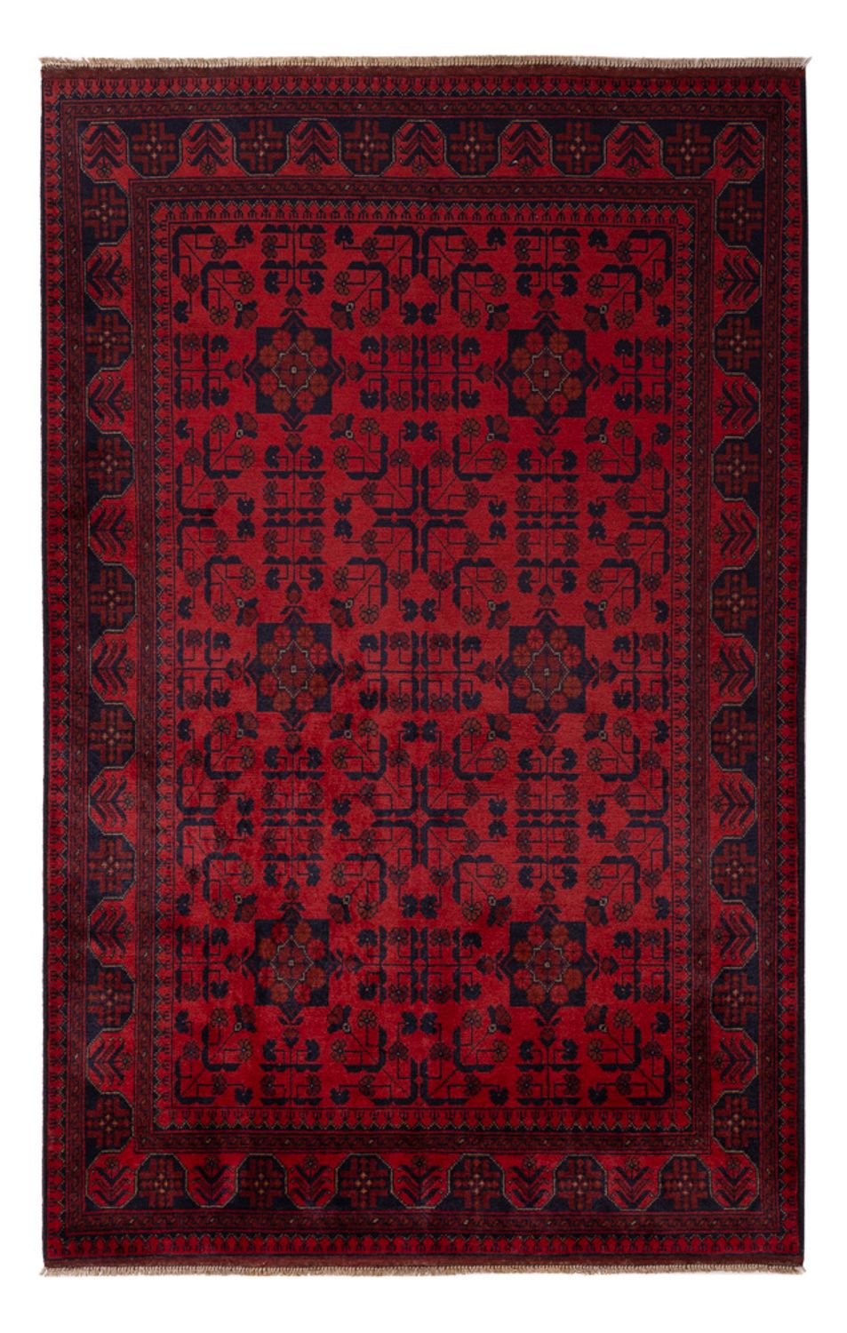 Tappeto afgano - Kunduz - 203 x 128 cm - rosso