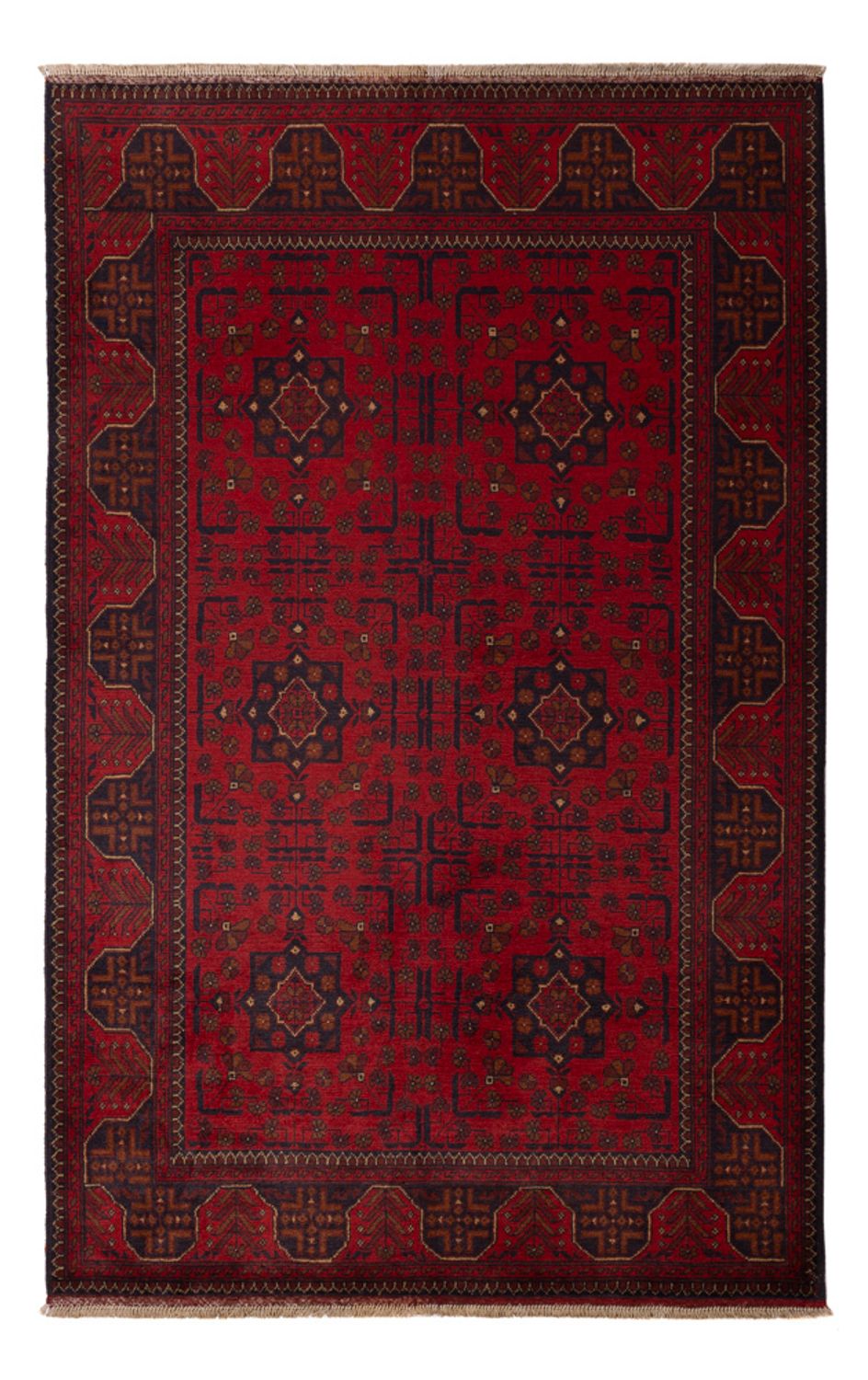 Tappeto afgano - Kunduz - 201 x 126 cm - rosso