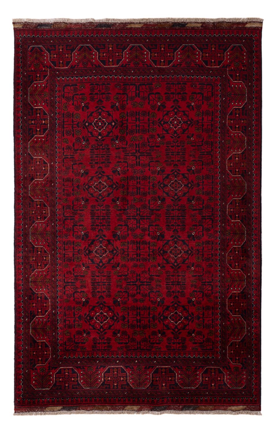 Tappeto afgano - Kunduz - 198 x 123 cm - rosso