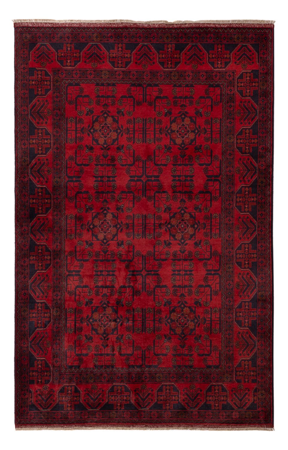 Tappeto afgano - Kunduz - 198 x 126 cm - rosso