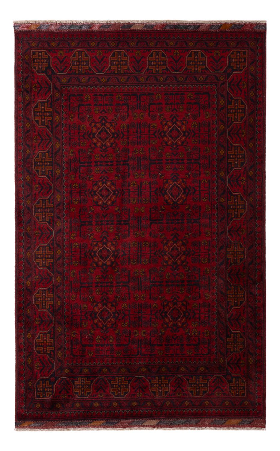 Tappeto afgano - Kunduz - 197 x 127 cm - rosso scuro