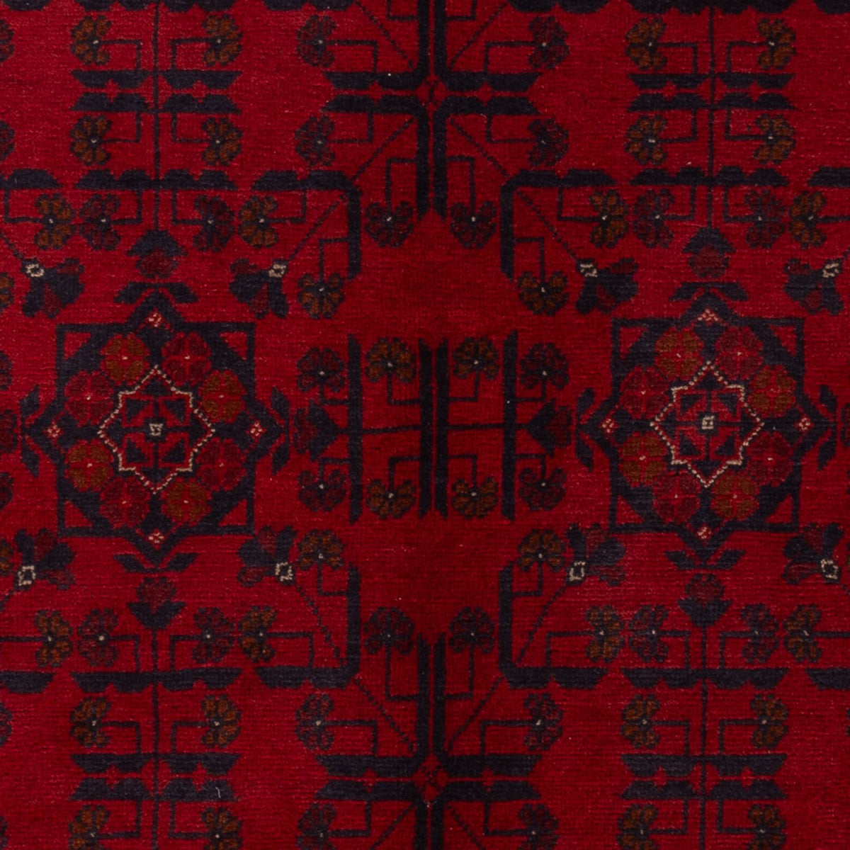 Tappeto afgano - Kunduz - 201 x 126 cm - rosso scuro