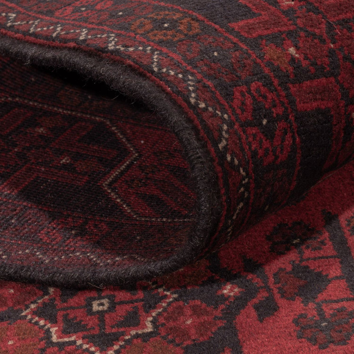 Tappeto afgano - Kunduz - 201 x 126 cm - rosso scuro