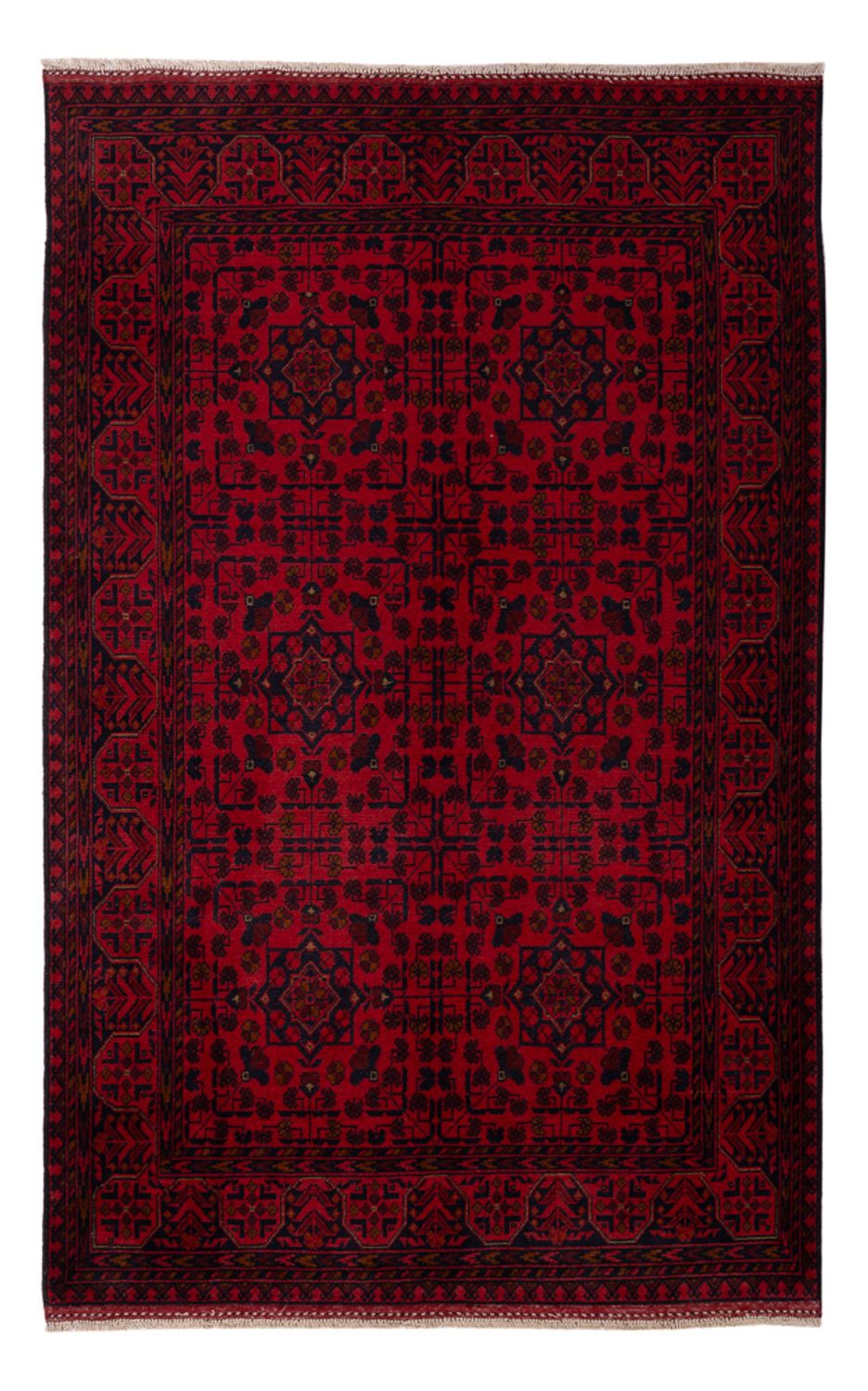 Tappeto afgano - Kunduz - 200 x 127 cm - rosso scuro