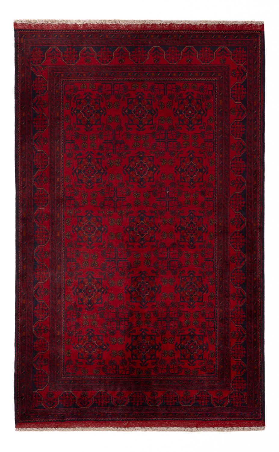 Tappeto afgano - Kunduz - 195 x 123 cm - rosso scuro
