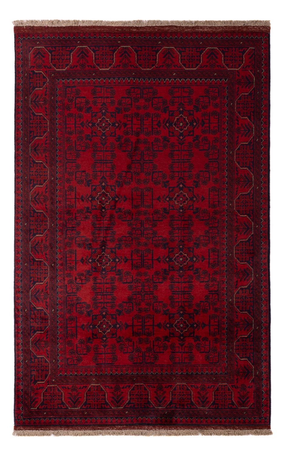 Tappeto afgano - Kunduz - 193 x 124 cm - rosso scuro