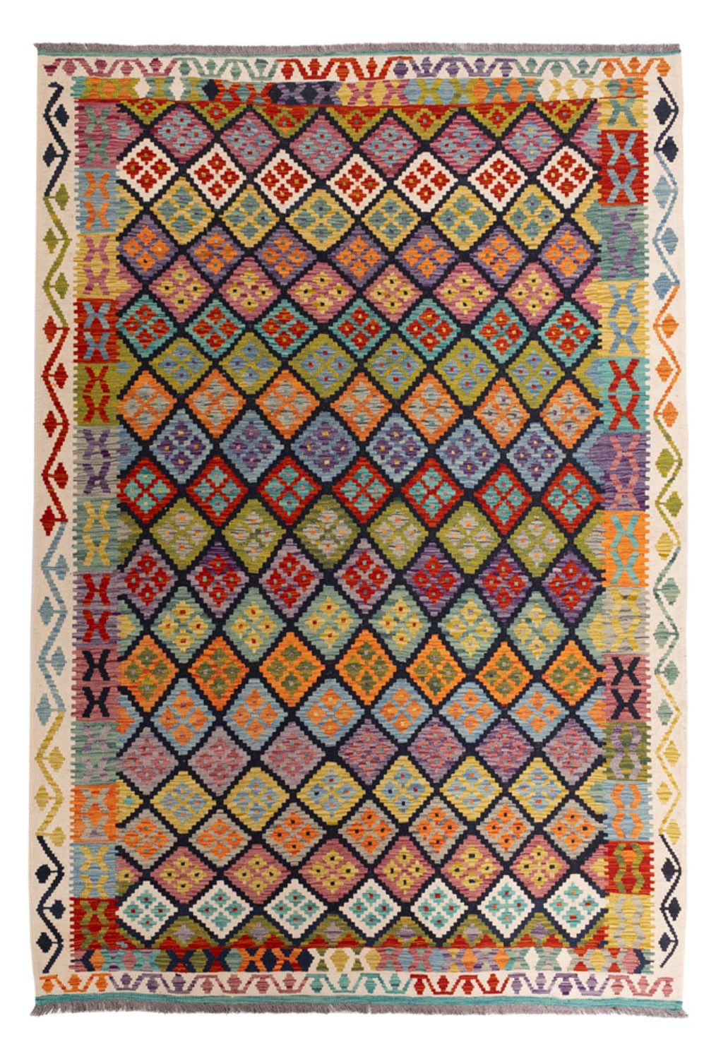 Tappeto Kelim - Splash - 298 x 206 cm - multicolore