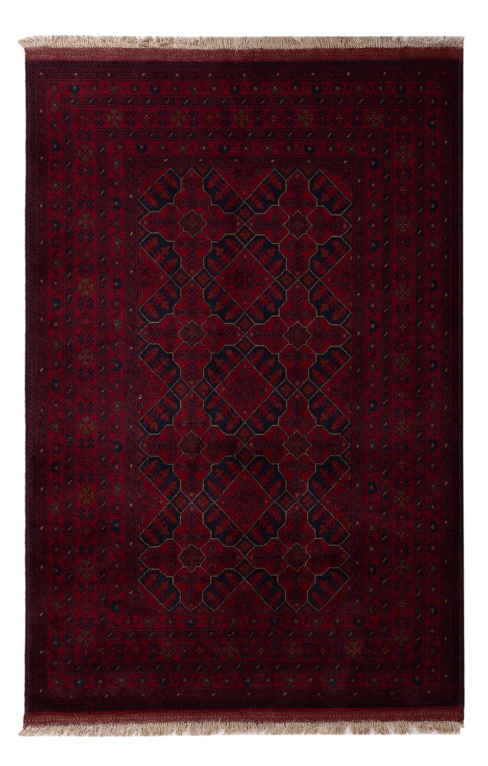 Tappeto afgano - Kunduz - 196 x 126 cm - rosso scuro