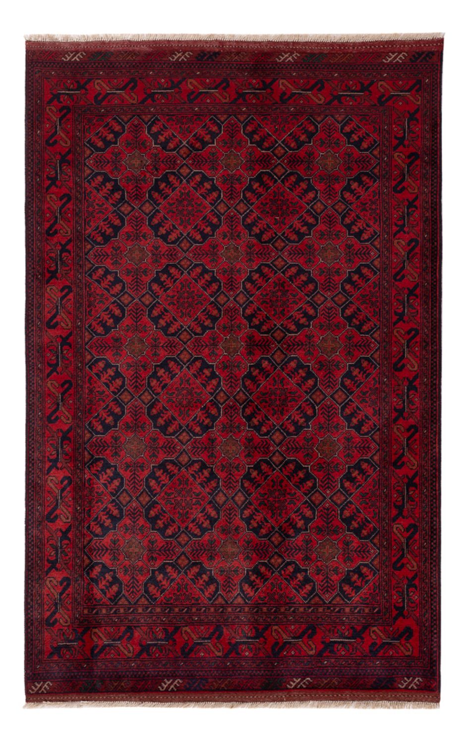 Tappeto afgano - Kunduz - 198 x 125 cm - rosso scuro