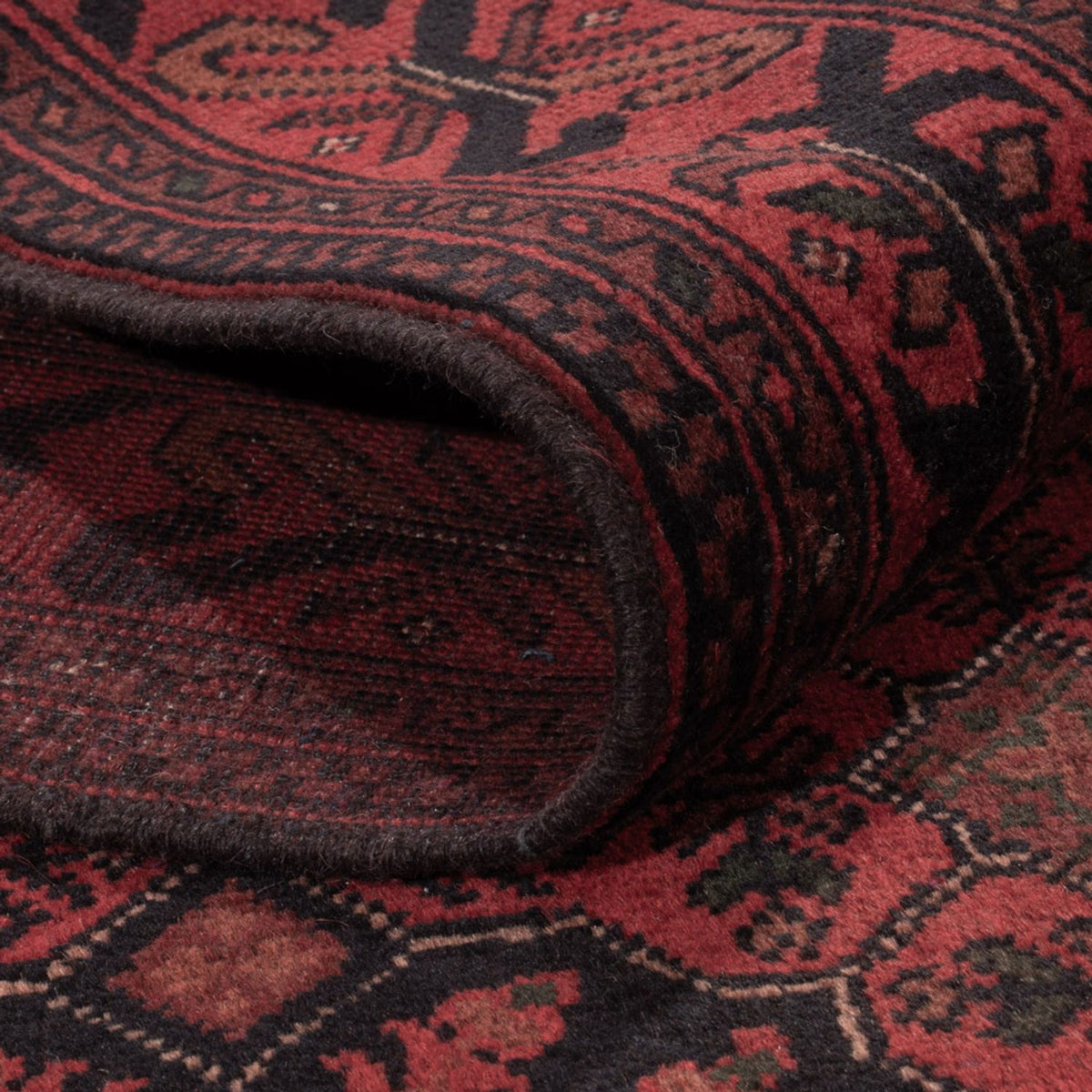 Tappeto afgano - Kunduz - 198 x 125 cm - rosso scuro