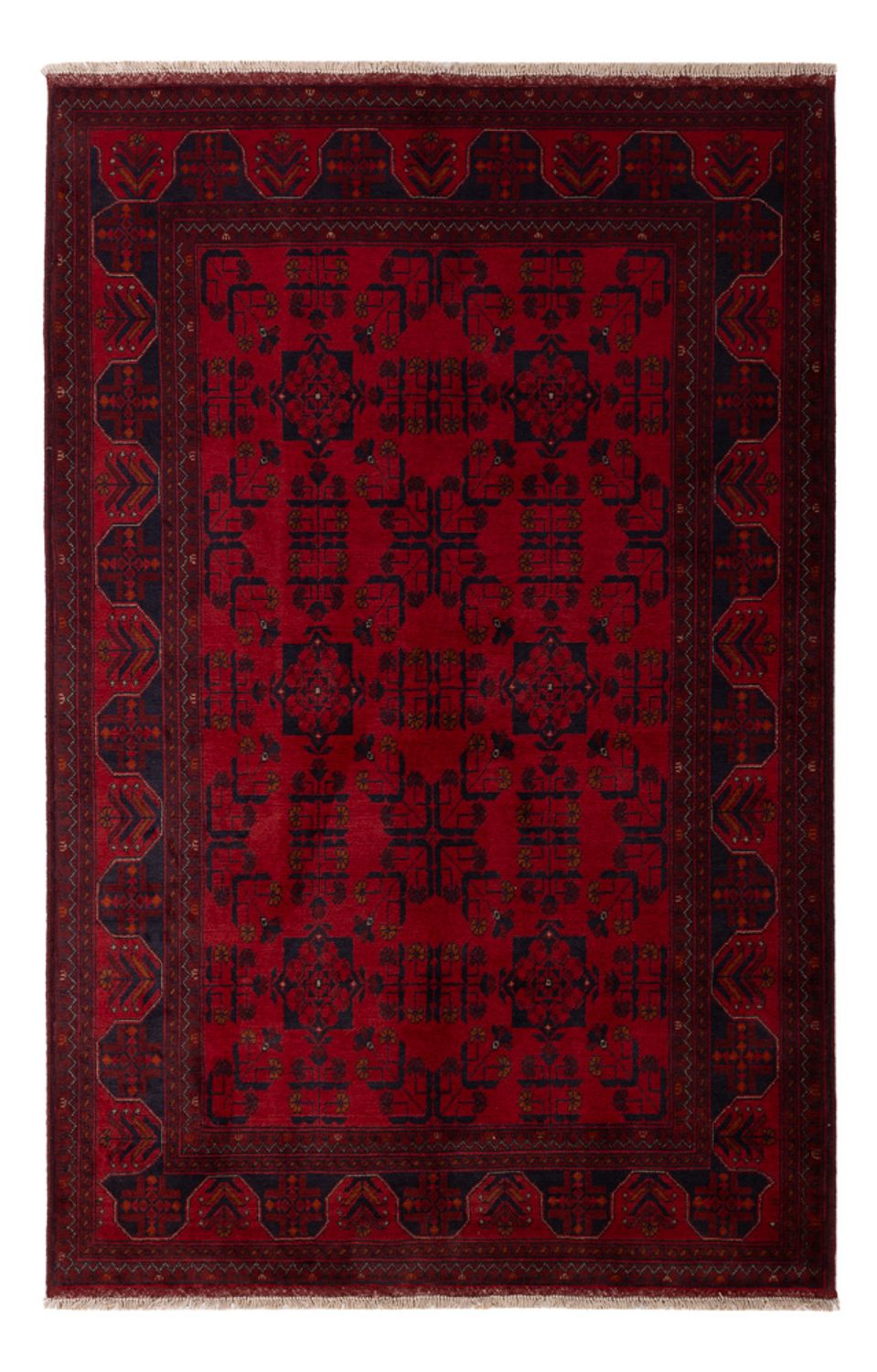 Tappeto afgano - Kunduz - 195 x 125 cm - rosso scuro
