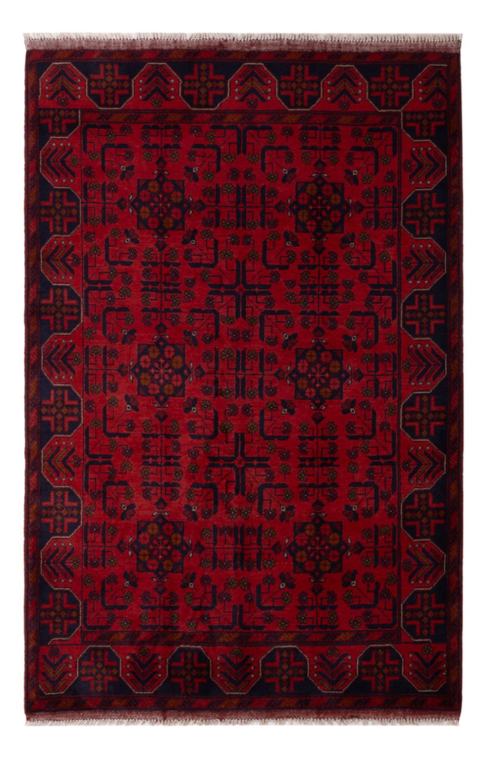 Tappeto afgano - Kunduz - 196 x 130 cm - rosso scuro