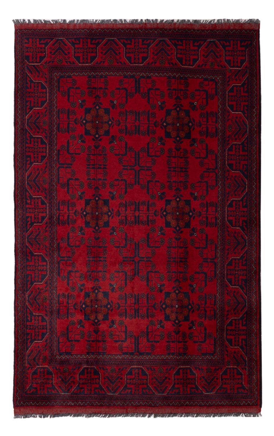 Tappeto afgano - Kunduz - 197 x 125 cm - rosso scuro
