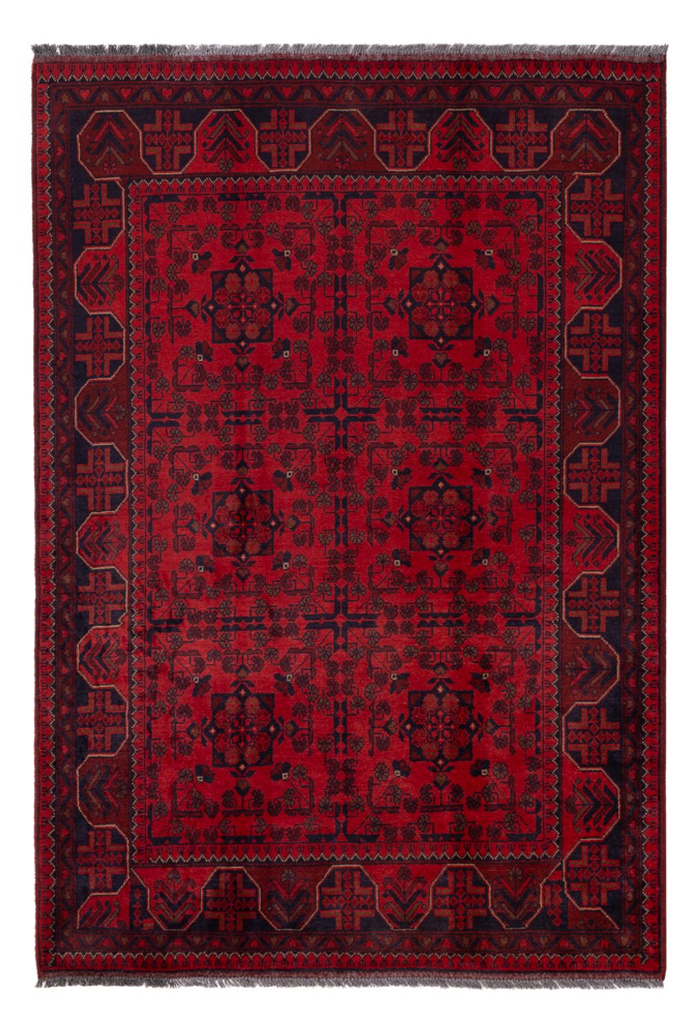 Tappeto afgano - Kunduz - 195 x 128 cm - rosso scuro
