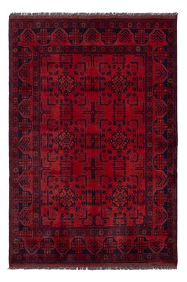 Tappeto afgano - Kunduz - 194 x 133 cm - rosso scuro