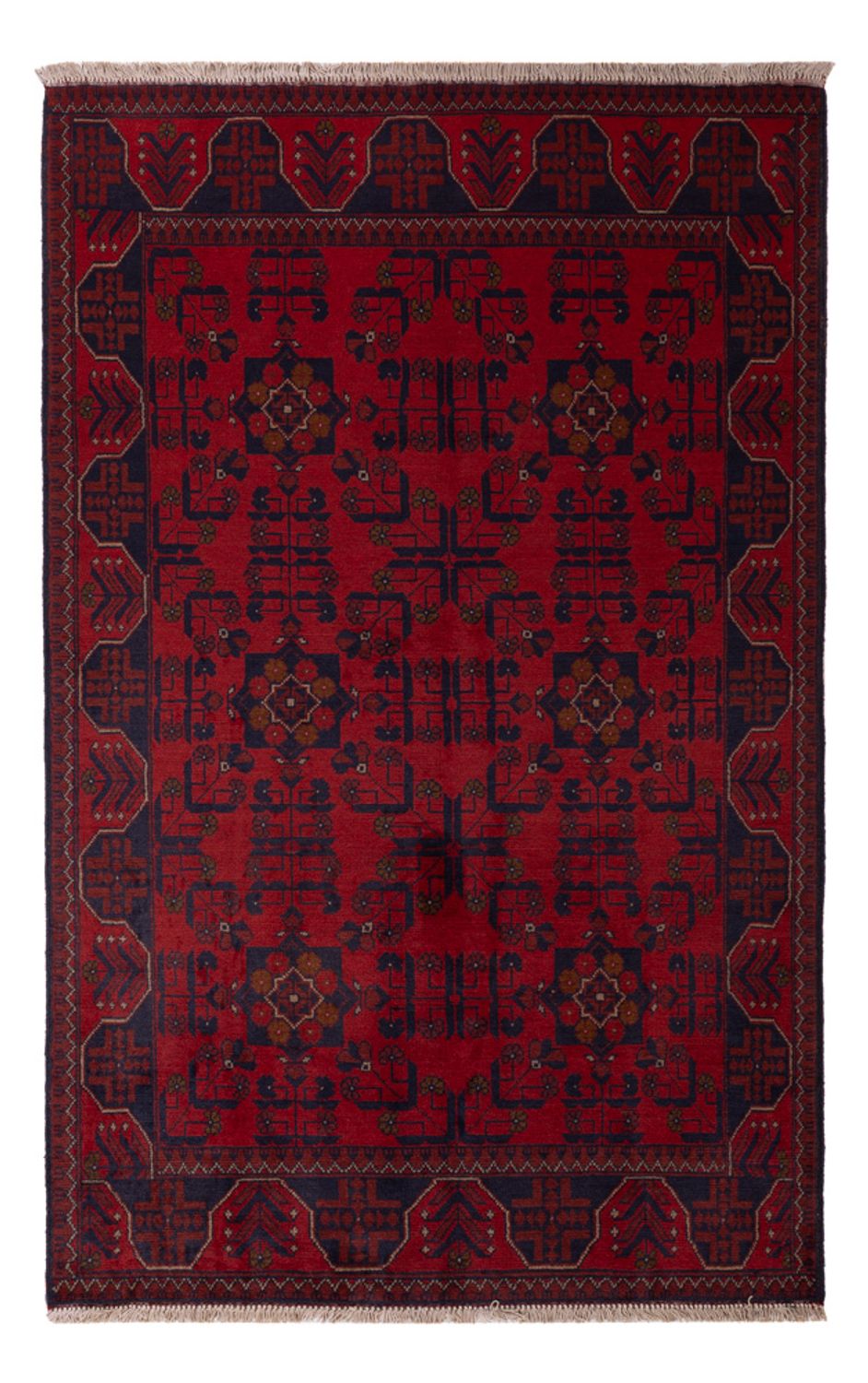 Tappeto afgano - Kunduz - 196 x 121 cm - rosso scuro