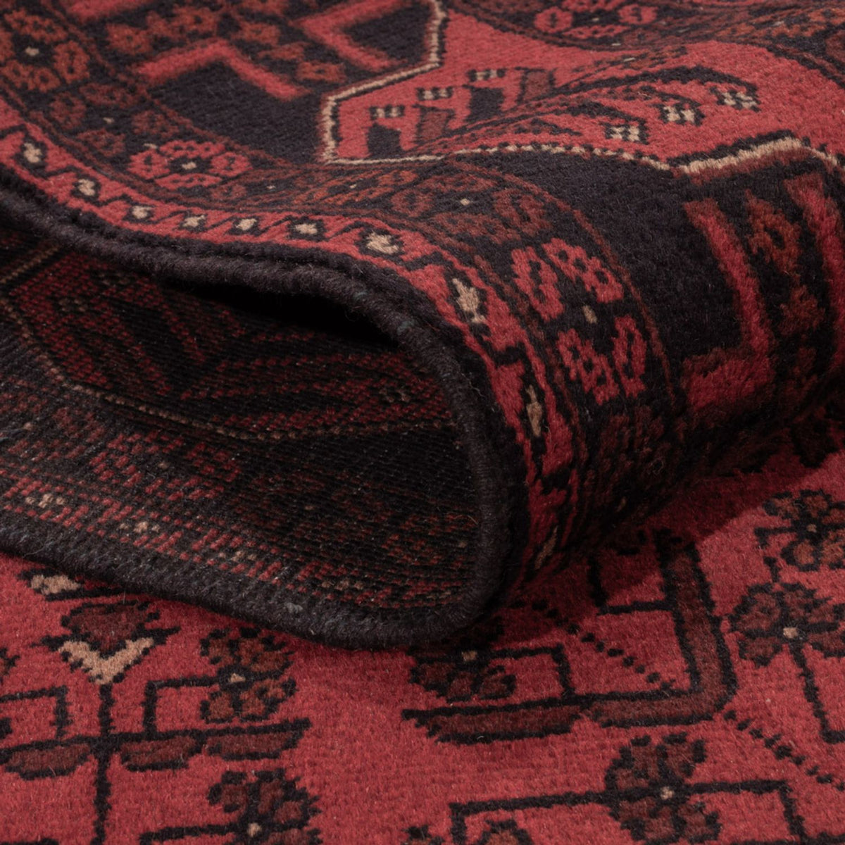 Tappeto afgano - Kunduz - 195 x 125 cm - rosso scuro