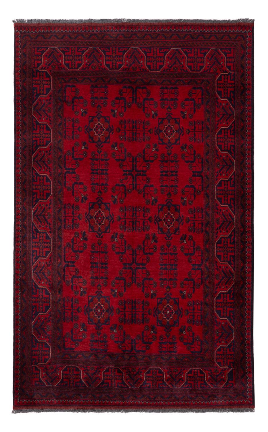 Tappeto afgano - Kunduz - 195 x 121 cm - rosso scuro