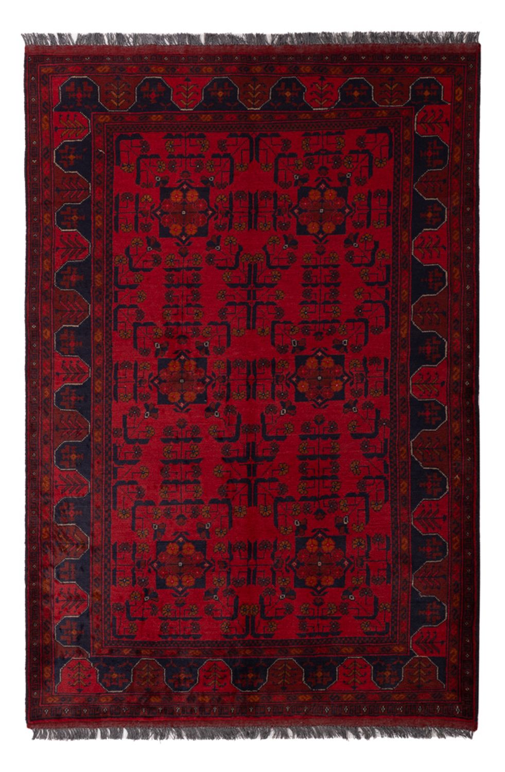 Tappeto afgano - Kunduz - 189 x 129 cm - rosso scuro