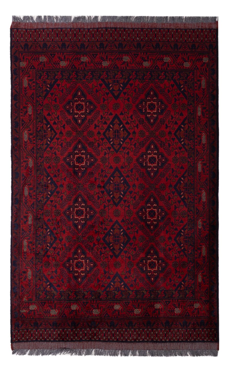 Tappeto afgano - Kunduz - 190 x 128 cm - rosso scuro