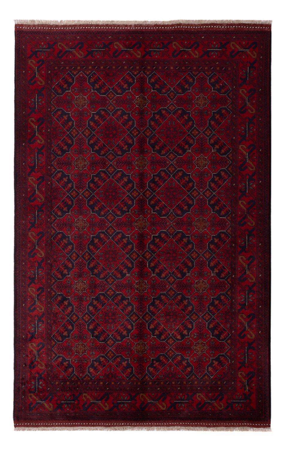 Tappeto afgano - Kunduz - 196 x 123 cm - rosso scuro
