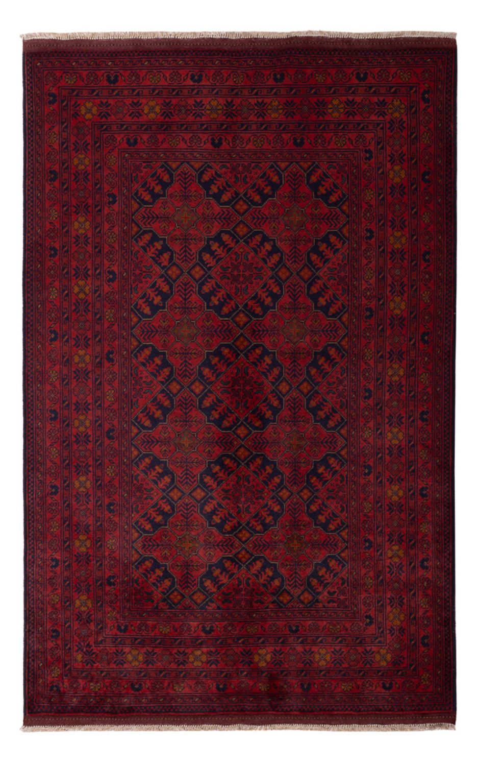 Tappeto afgano - Kunduz - 193 x 124 cm - rosso scuro