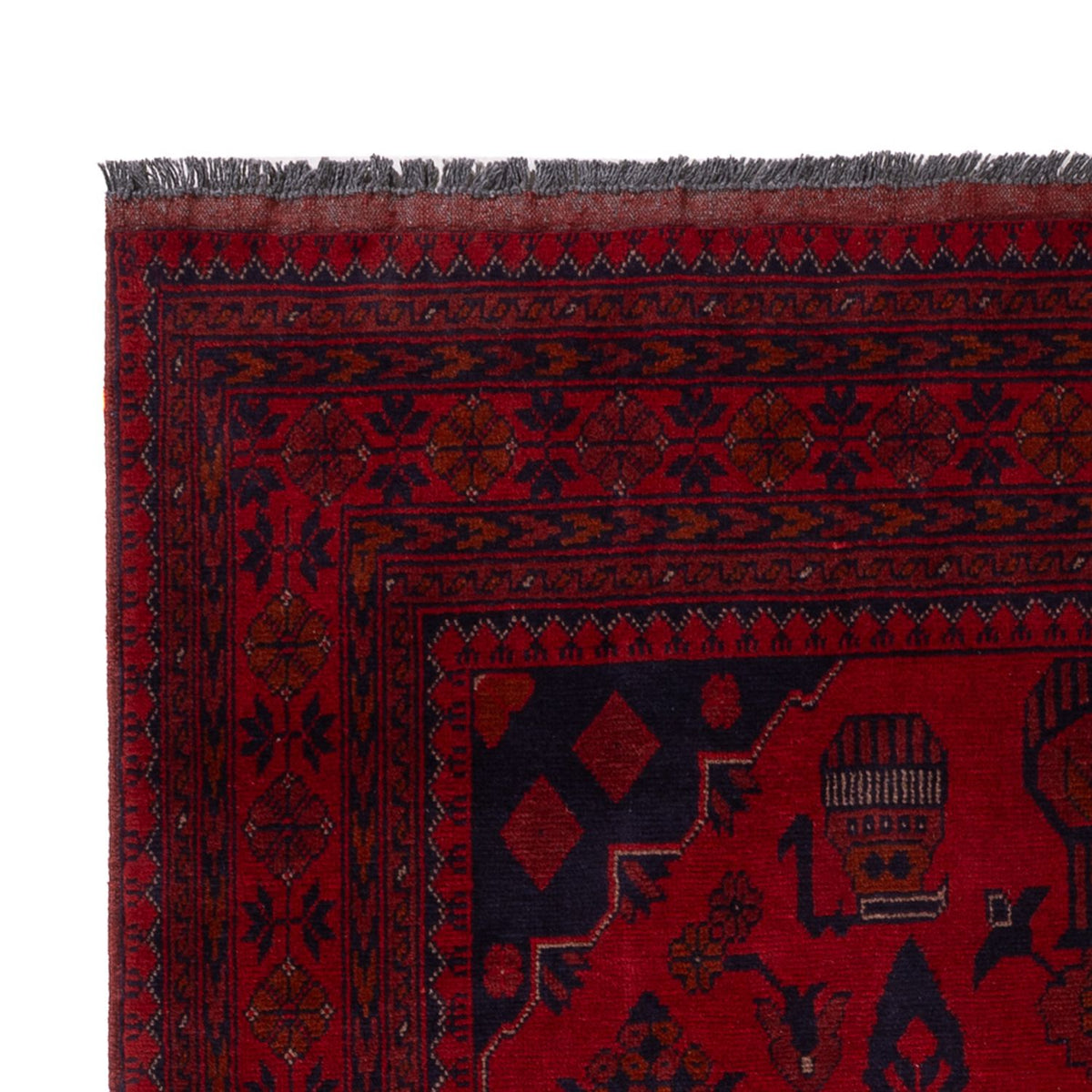 Tappeto afgano - Kunduz - 190 x 121 cm - rosso scuro