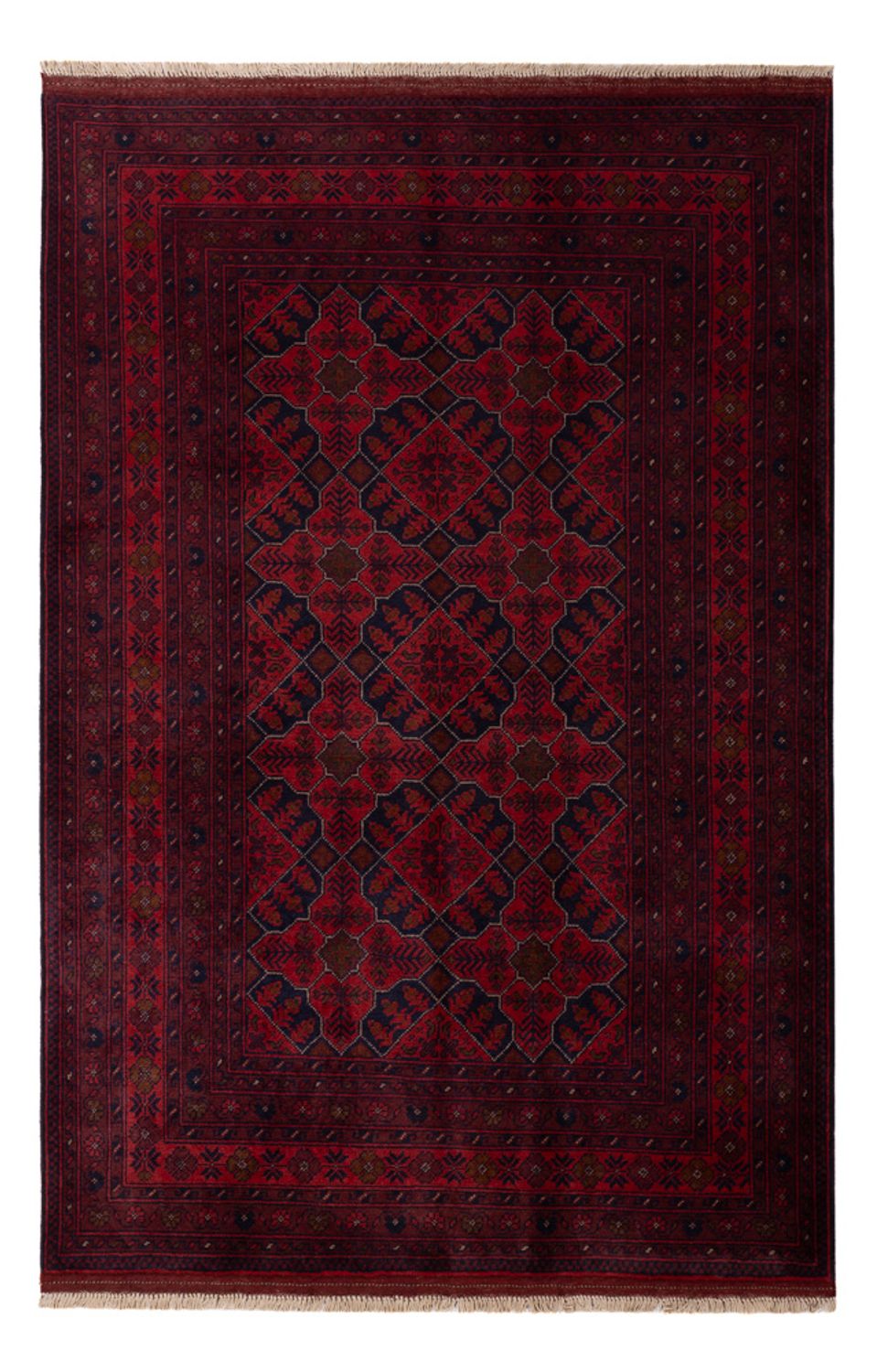 Tappeto afgano - Kunduz - 193 x 125 cm - rosso scuro