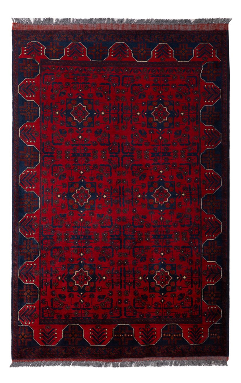 Tappeto afgano - Kunduz - 194 x 126 cm - rosso scuro