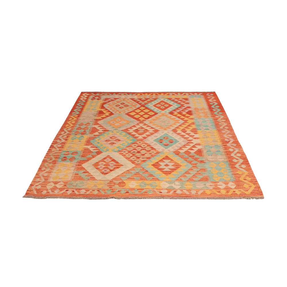 Kelim Teppich - Splash - 198 x 151 cm - bunt