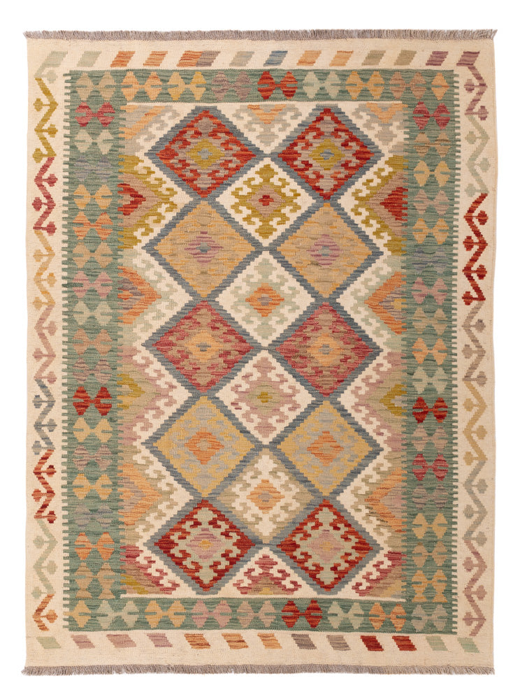 Kelim Teppich - Splash - 198 x 146 cm - bunt