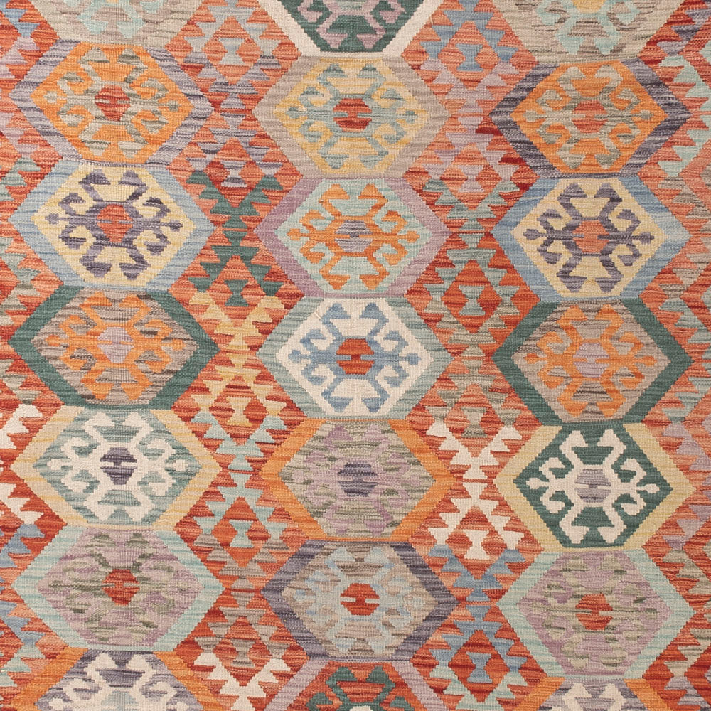 Kelim Teppich - Splash - 392 x 315 cm - bunt