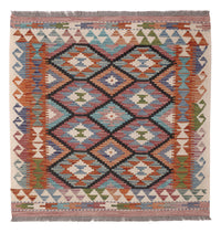 Kelim Teppich - Splash quadratisch  - 102 x 101 cm - mehrfarbig