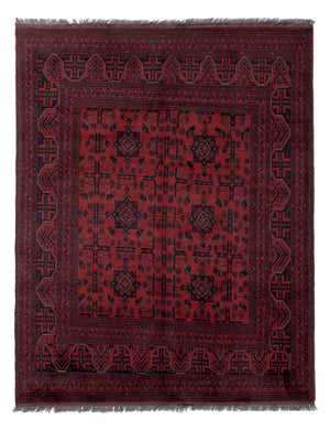 Afghan Teppich - Kunduz - 191 x 151 cm - rot