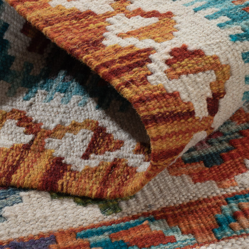 Läufer Kelim - Splash - 193 x 58 cm - mehrfarbig