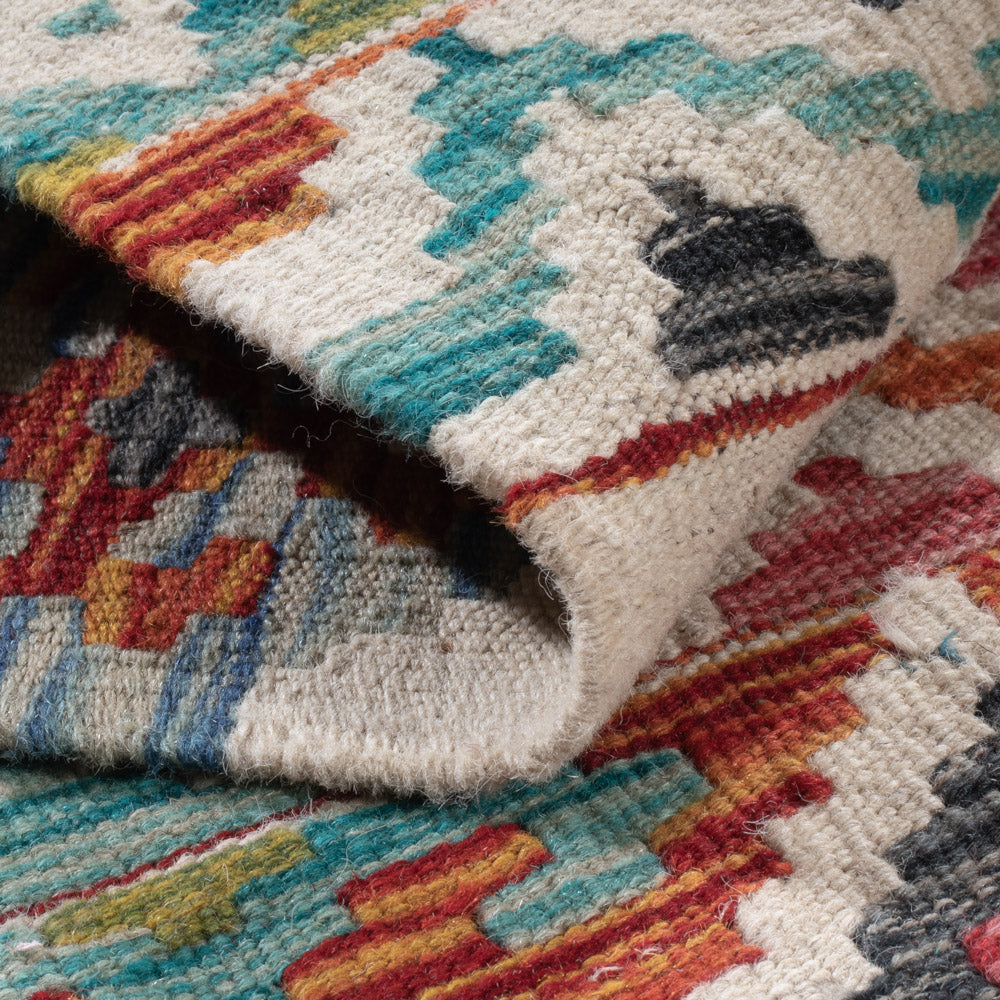 Läufer Kelim - Splash - 206 x 60 cm - mehrfarbig