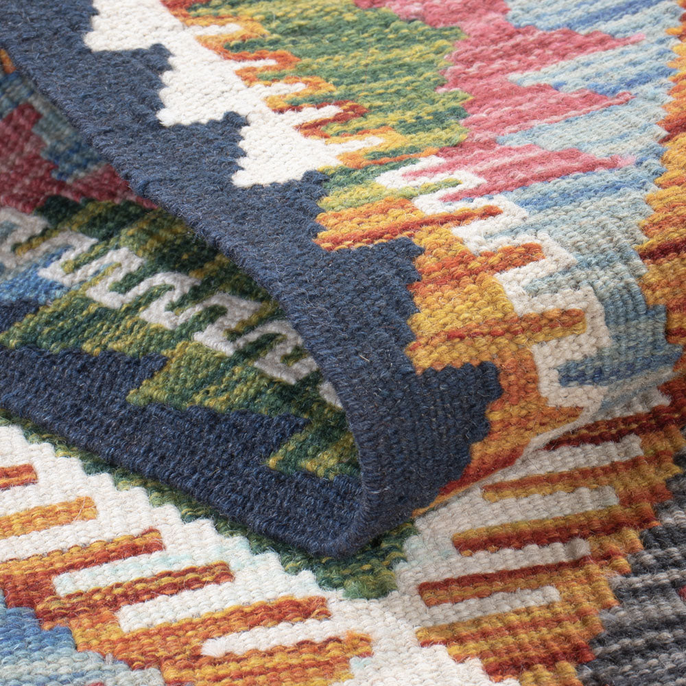 Läufer Kelim - Splash - 195 x 60 cm - mehrfarbig