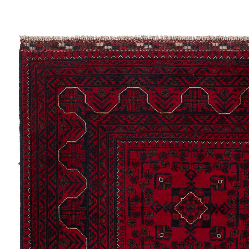Afghan Teppich - Kunduz - 242 x 161 cm - dunkelrot