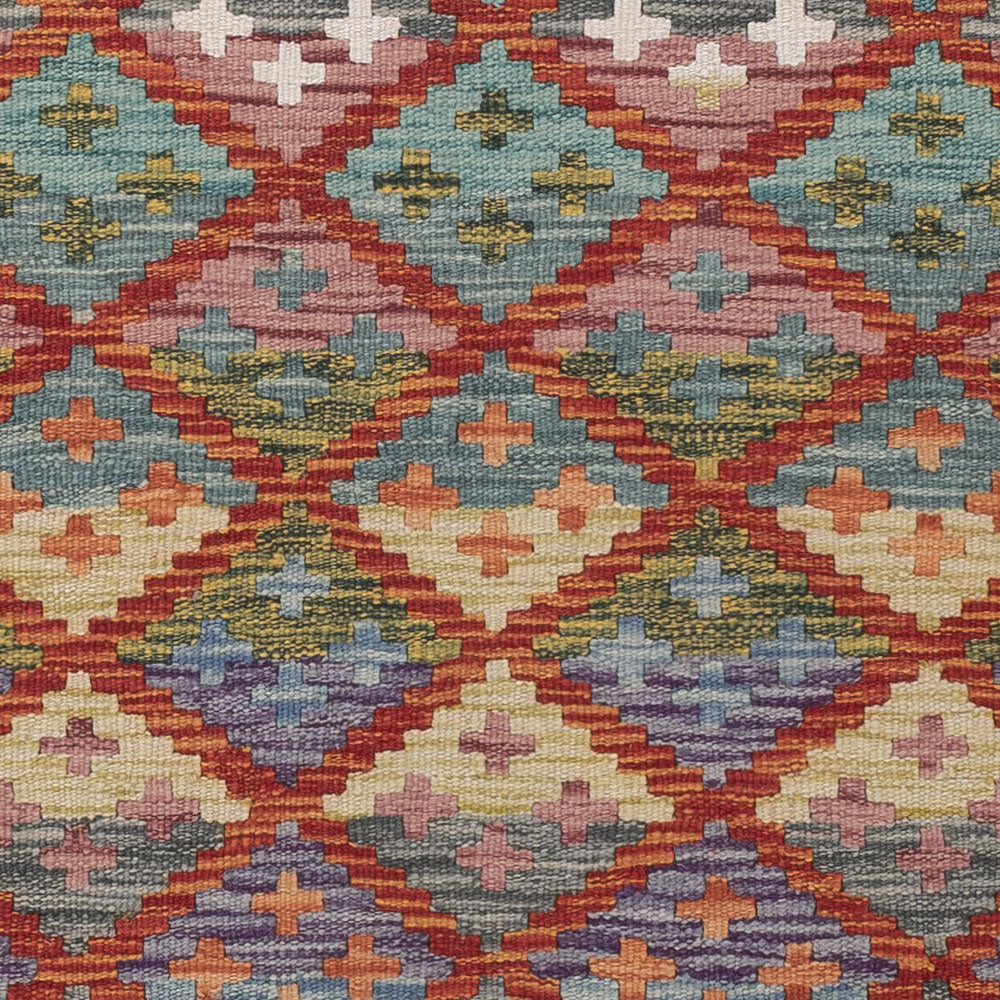 Läufer Kelim - Splash - 198 x 82 cm - mehrfarbig