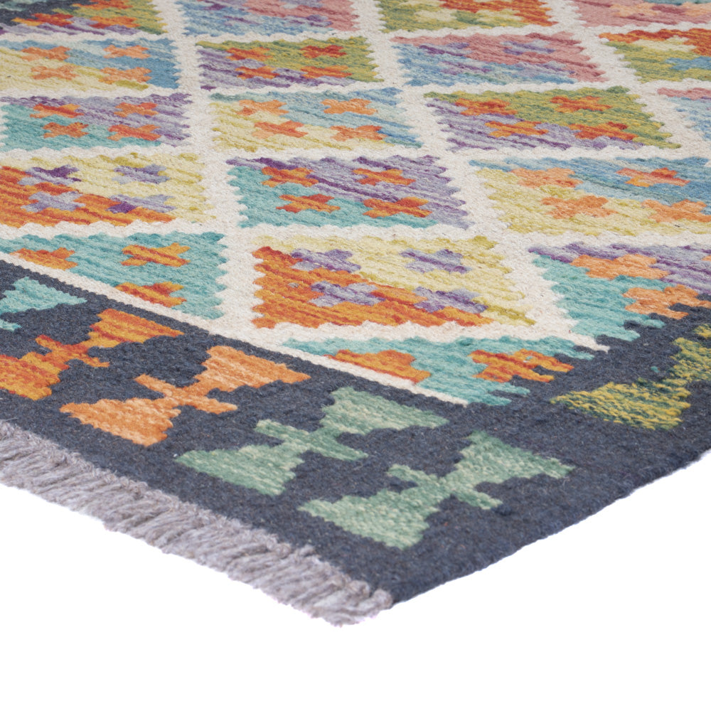 Läufer Kelim - Splash - 194 x 81 cm - mehrfarbig