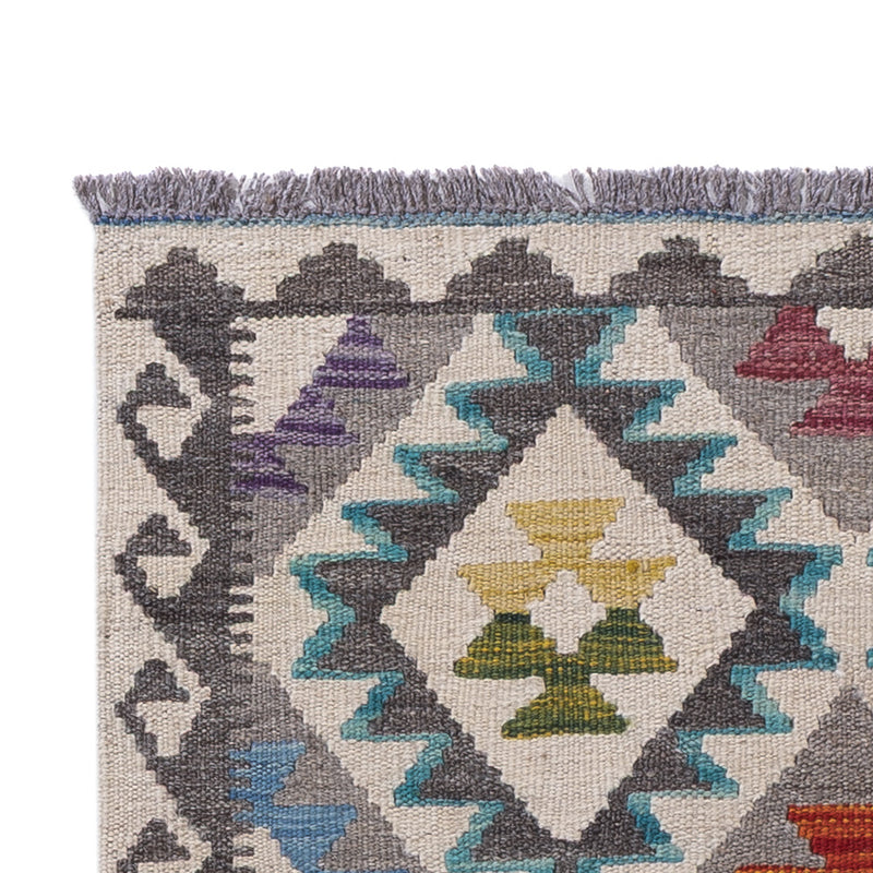 Läufer Kelim - Splash - 206 x 80 cm - mehrfarbig