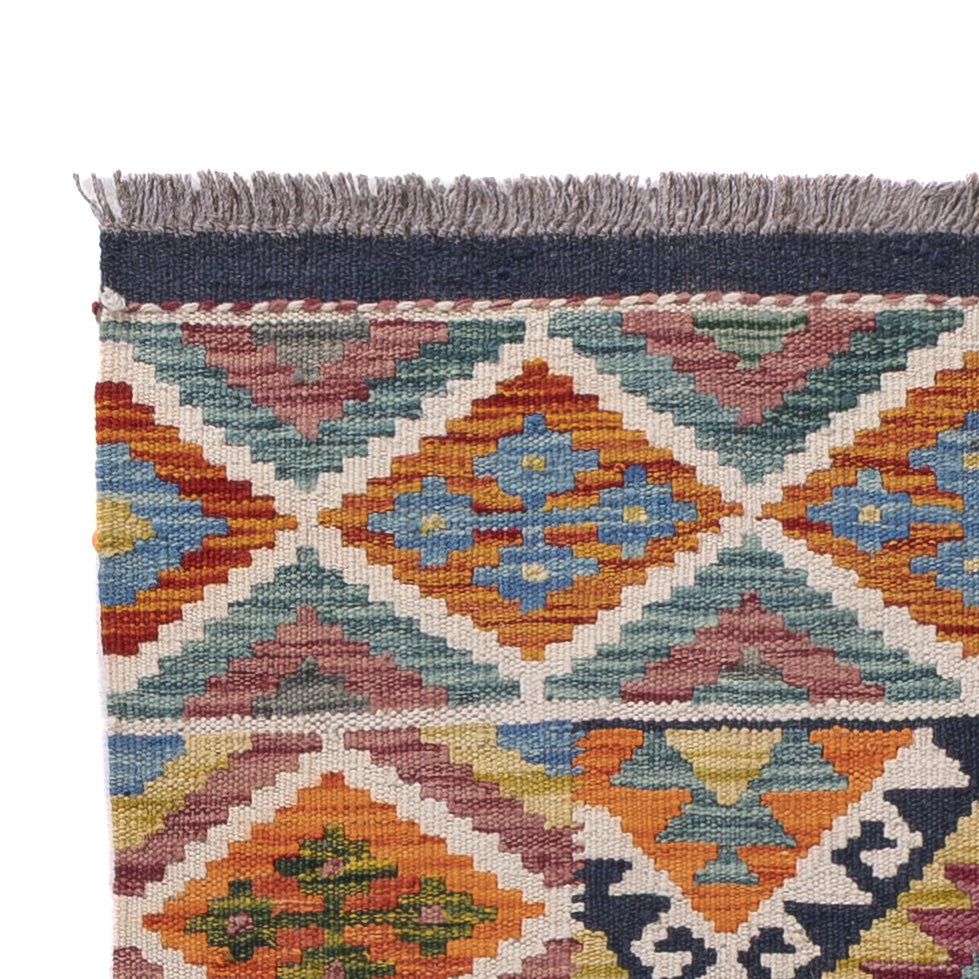 Läufer Kelim - Splash - 190 x 80 cm - mehrfarbig