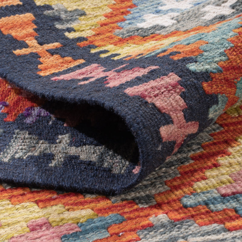 Läufer Kelim - Splash - 204 x 80 cm - mehrfarbig