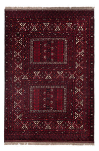 Afghan Teppich - 242 x 165 cm - dunkelrot