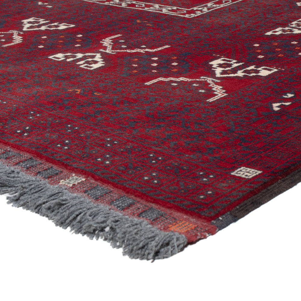 Afghan Teppich - 255 x 155 cm - dunkelrot