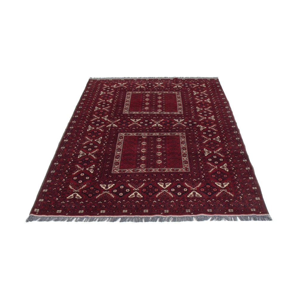 Afghan Teppich - 248 x 154 cm - dunkelrot